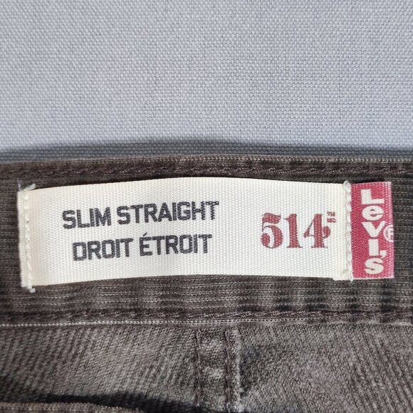 Levi's 514 corduroy pants slim straight men's size W34 brown - Picture 6 of 14